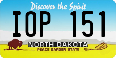 ND license plate IOP151