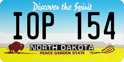 ND license plate IOP154