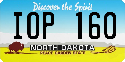 ND license plate IOP160