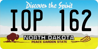 ND license plate IOP162