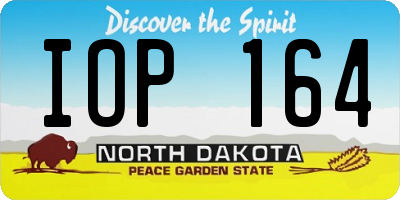 ND license plate IOP164