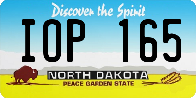 ND license plate IOP165