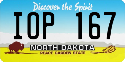 ND license plate IOP167