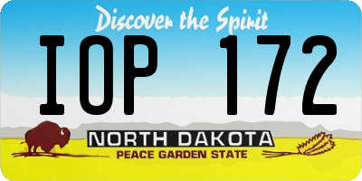 ND license plate IOP172