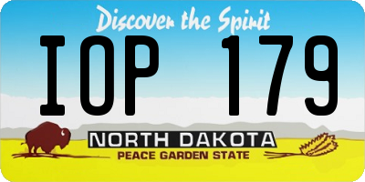 ND license plate IOP179