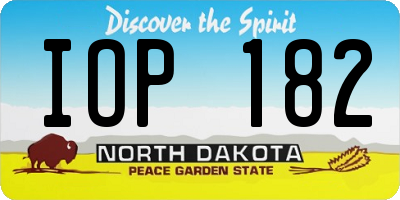 ND license plate IOP182