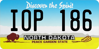 ND license plate IOP186