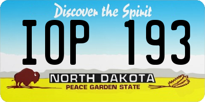ND license plate IOP193