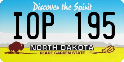 ND license plate IOP195