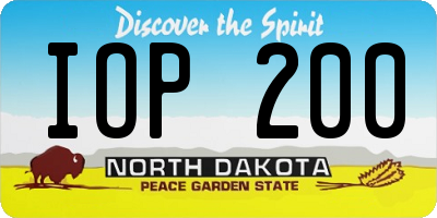 ND license plate IOP200