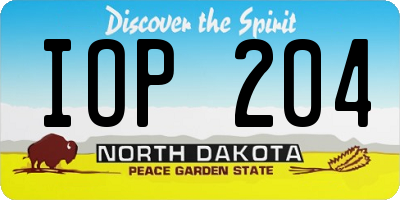ND license plate IOP204