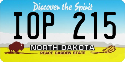 ND license plate IOP215