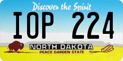 ND license plate IOP224