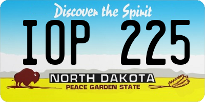 ND license plate IOP225