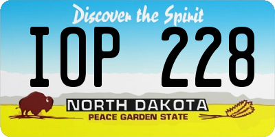 ND license plate IOP228