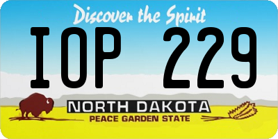 ND license plate IOP229
