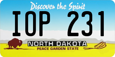 ND license plate IOP231