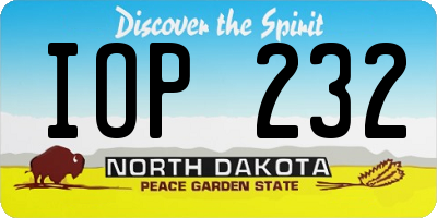 ND license plate IOP232