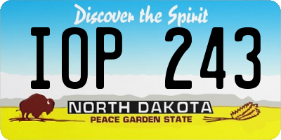ND license plate IOP243