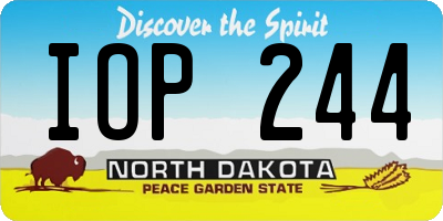 ND license plate IOP244
