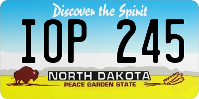 ND license plate IOP245