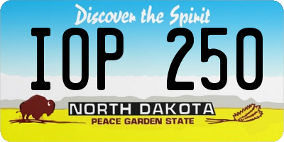ND license plate IOP250