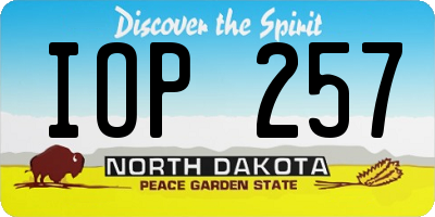 ND license plate IOP257