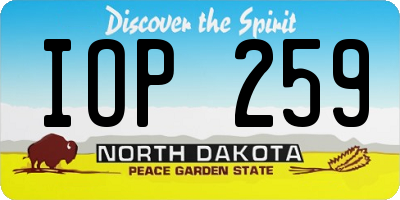 ND license plate IOP259