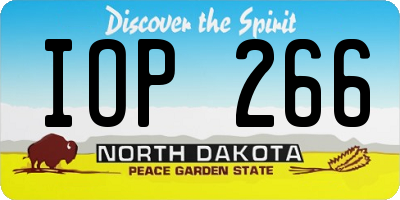 ND license plate IOP266