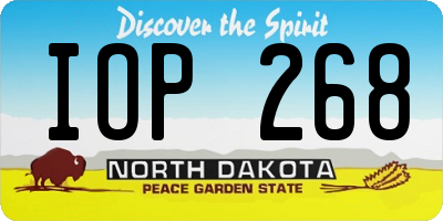 ND license plate IOP268