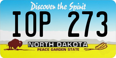 ND license plate IOP273