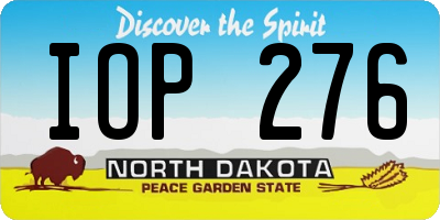 ND license plate IOP276
