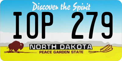 ND license plate IOP279