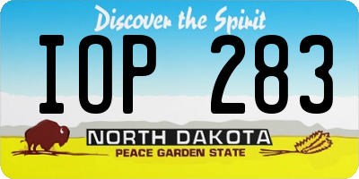 ND license plate IOP283