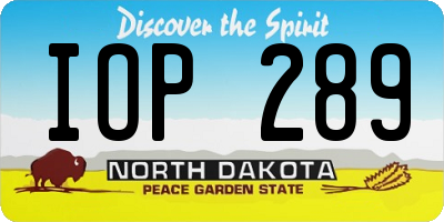 ND license plate IOP289