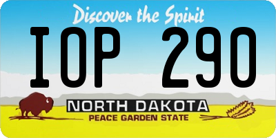 ND license plate IOP290