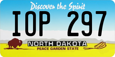 ND license plate IOP297