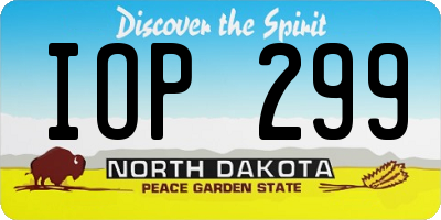 ND license plate IOP299