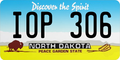 ND license plate IOP306