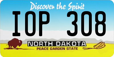 ND license plate IOP308
