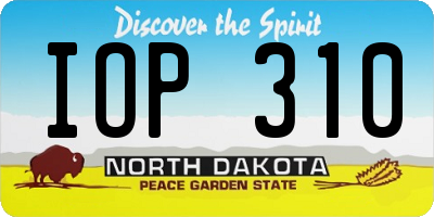 ND license plate IOP310