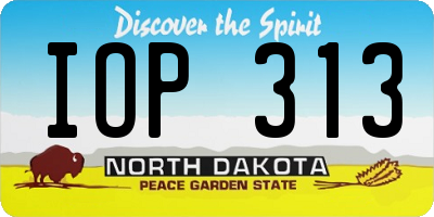 ND license plate IOP313