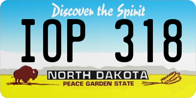ND license plate IOP318
