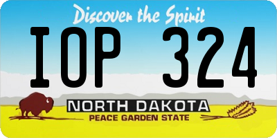 ND license plate IOP324