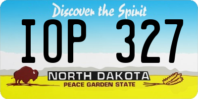 ND license plate IOP327