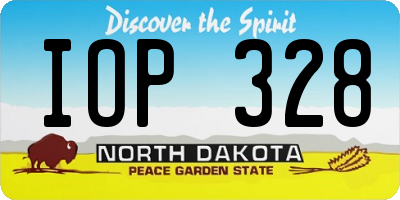 ND license plate IOP328