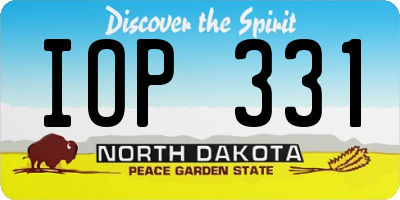 ND license plate IOP331