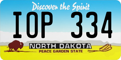 ND license plate IOP334