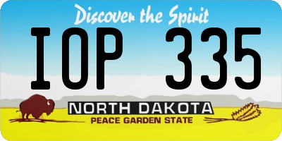 ND license plate IOP335