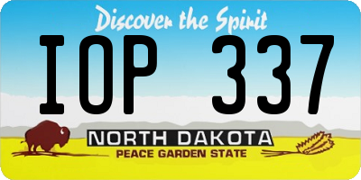 ND license plate IOP337